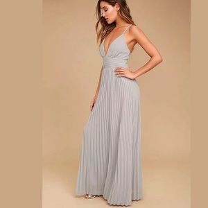 Lulu's Depths of My Love Maxi Dress Gown Gray XL
